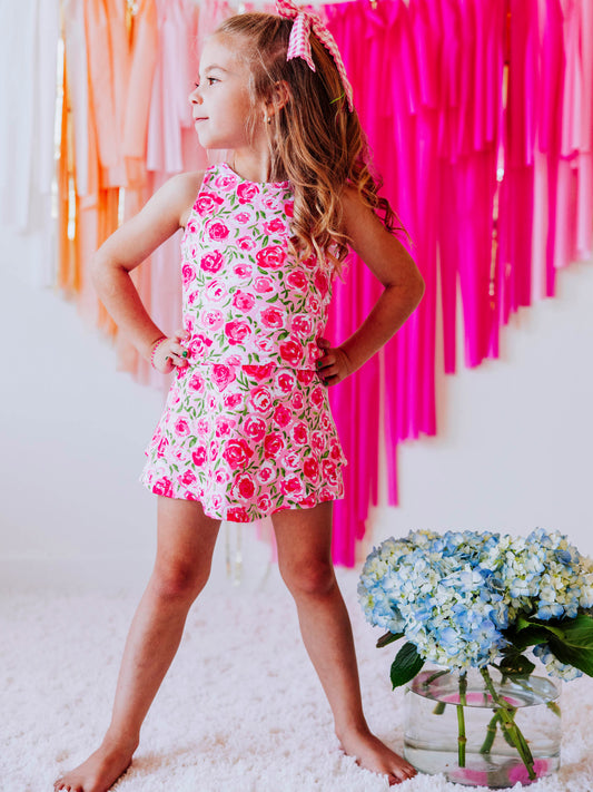 Active Skort Set - Covered in Roses