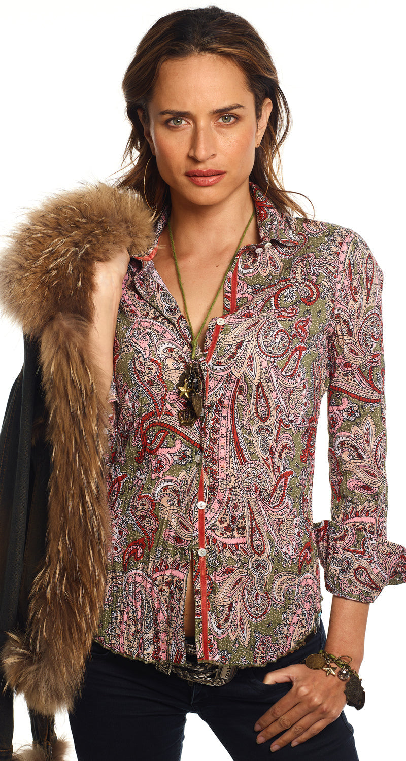 FEZ PAISLEY BUTTON DOWN SHIRT